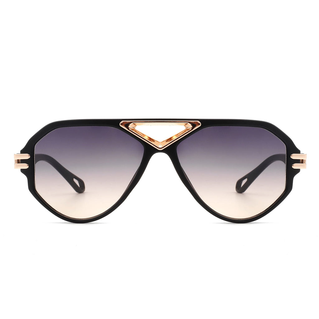 Unityth - Geometric Retro Round Vintage Fashion Aviator Sunglasses